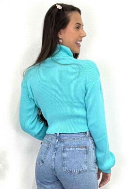 BLUSA CROPPED TRICOT MANGA LONGA  COSH JEANS  Azul soft