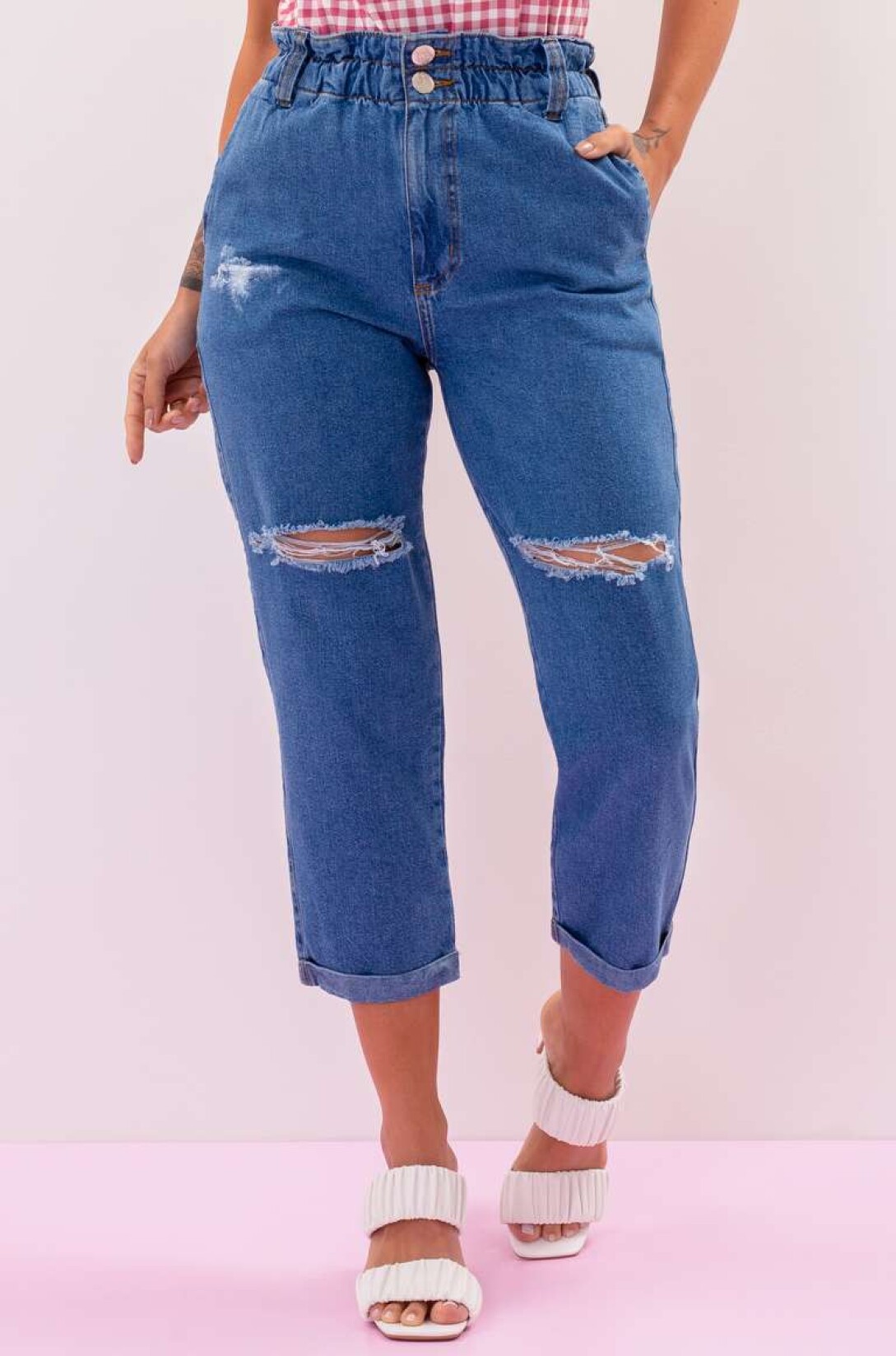 Cal A Jeans Feminina Mom Destroyed Jeans Cosh Jeans