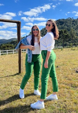 CALÇA CARGO MOM FEMININA JADE  COSH  Verde abacate