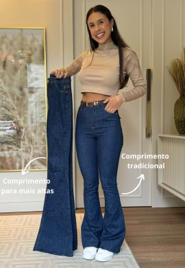 CALÇA FLARE LONGA FEMININA DANDY  COSH JEANS  Jeans