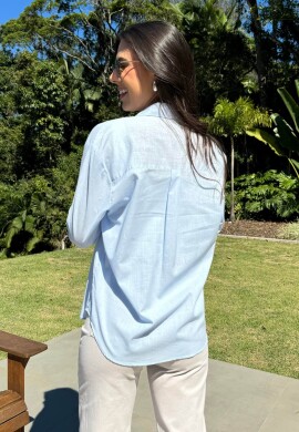 CAMISA FEMININA OVERSIZED JULIA - COSH JEANS - Azul