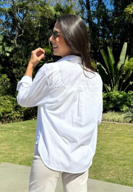 CAMISA FEMININA OVERSIZED JULIA  COSH JEANS  Branco