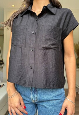 CAMISA FEMININA PILAR - COSH JEANS - Preto