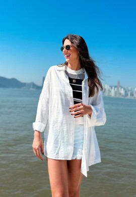 Camisa Feminina Oversized Zetinha  Cosh  Branco