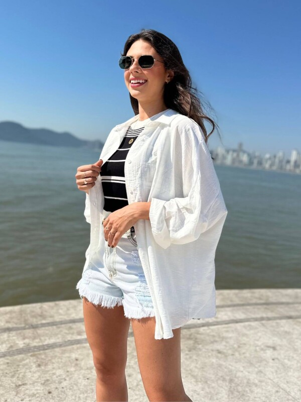 Camisa Feminina Oversized Zetinha - Cosh - Branco