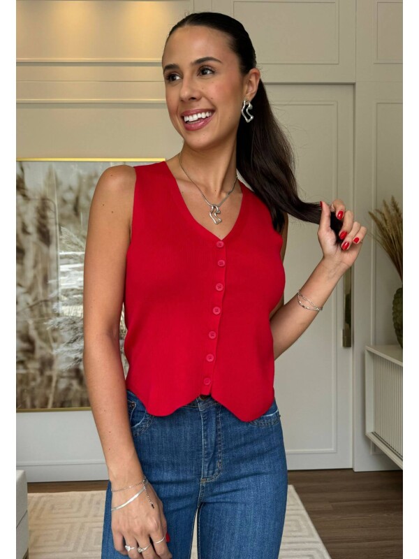 COLETE FEMININO LICI - COSH JEANS - Vermelho