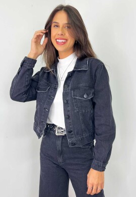 JAQUETA FEMININA BLACK HELOA  COSH JEANS - Preto