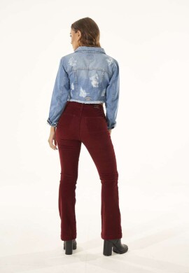 JAQUETA JEANS CROPPED DESTROYED  Jeans