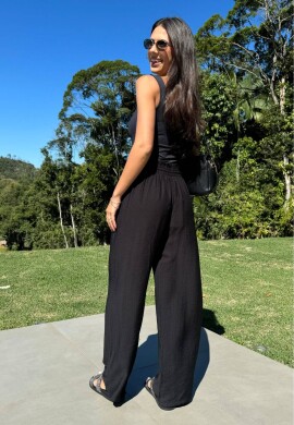 PANTALONA COM ELASTICO NA CINTURA FEMININA - COSH - Preto