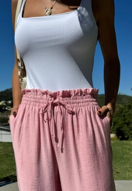 PANTALONA COM ELASTICO NA CINTURA FEMININA - COSH - Rosa