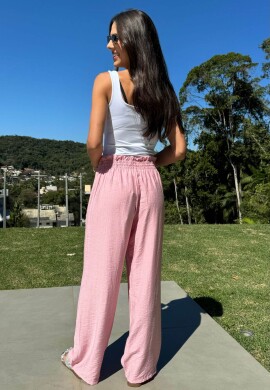 PANTALONA COM ELASTICO NA CINTURA FEMININA - COSH - Rosa