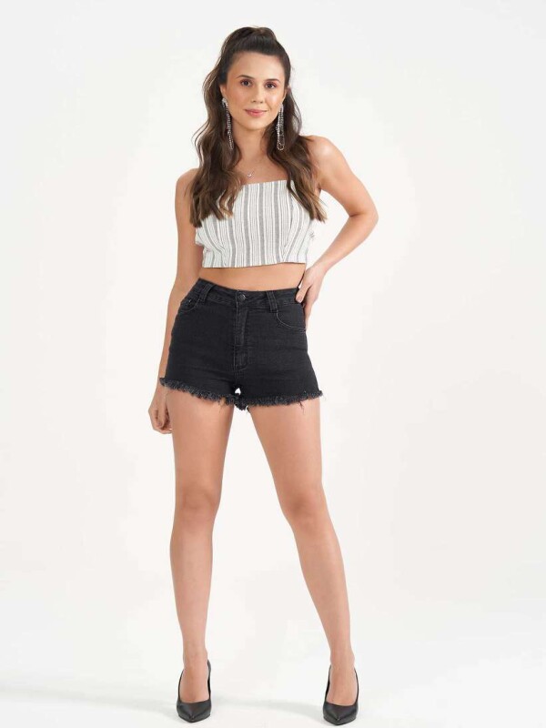 SHORT JEANS BLACK FEMININO JESSICA  COSH  Preto